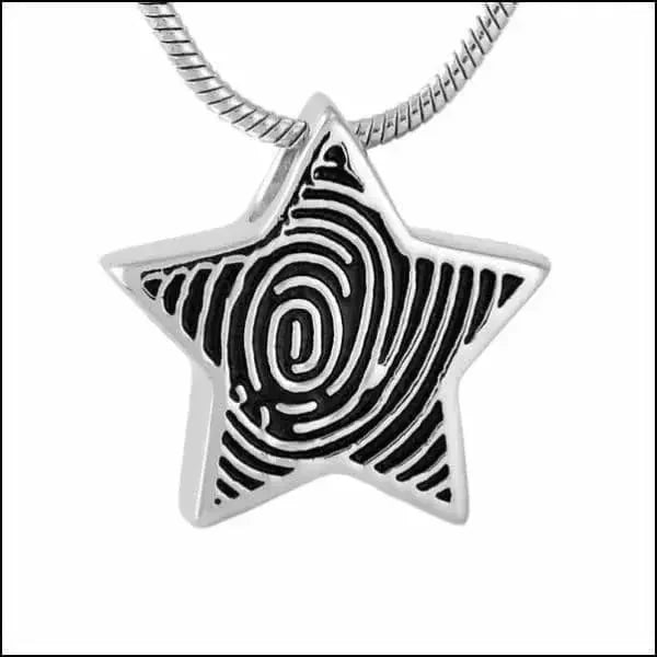 Stervormige Stalen Ashanger &acirc;&euro;&ldquo; Gedenksieraad Zonder Ketting - Turkioos-Blauw-2.6x2