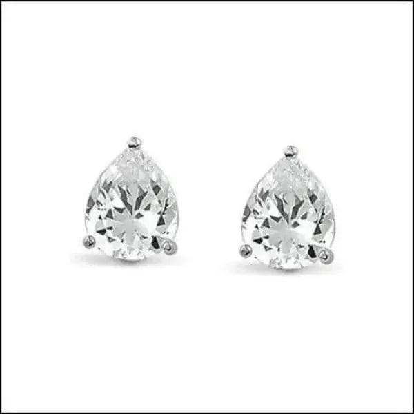 Zirkonia Druppeloorbellen van Staal - 6x4mm / Zwart -