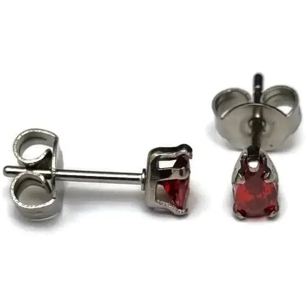 Zirkonia Druppeloorbellen van Staal - 6x4mm / Zwart -