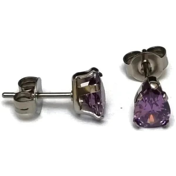 Zirkonia Druppeloorbellen van Staal - 6x4mm / Transparant -