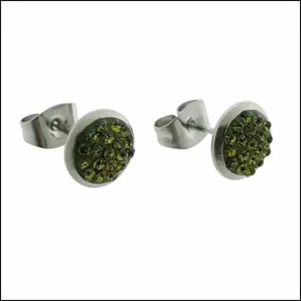 Druzy Oorbellen met Kristal RVS - Rood -