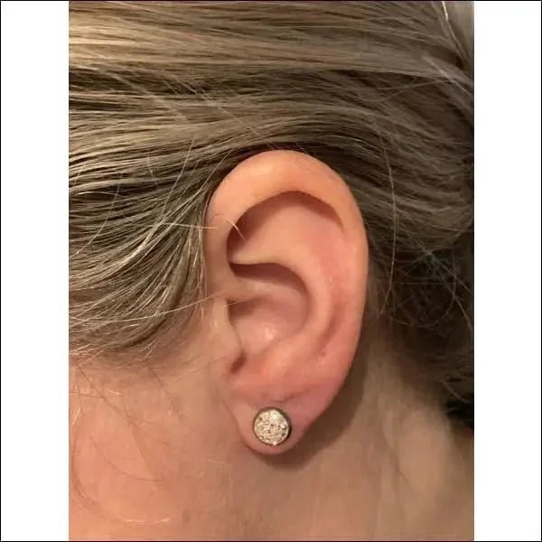 Druzy Oorbellen met Kristal RVS - Transparant -