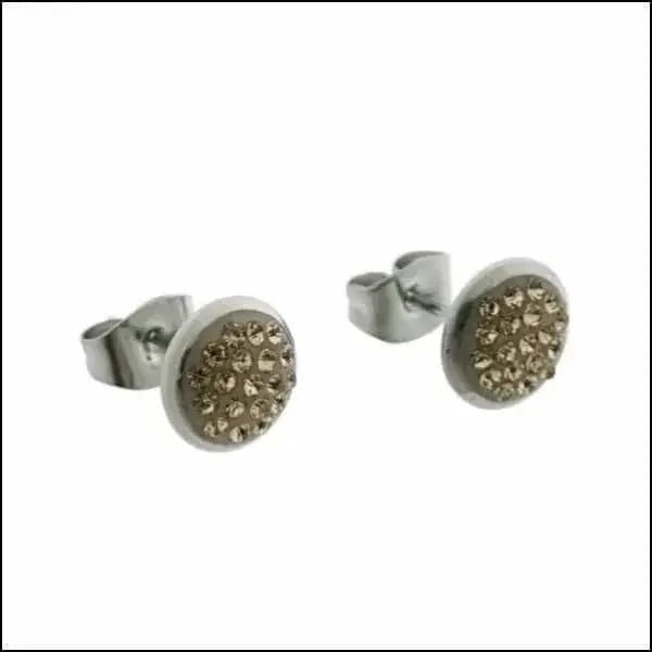 Druzy Oorbellen met Kristal RVS - Transparant -