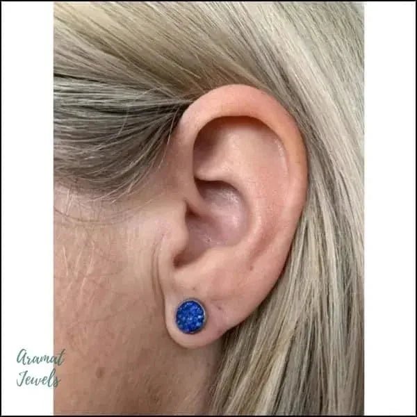 Druzy Oorbellen met Kristal RVS - Transparant -