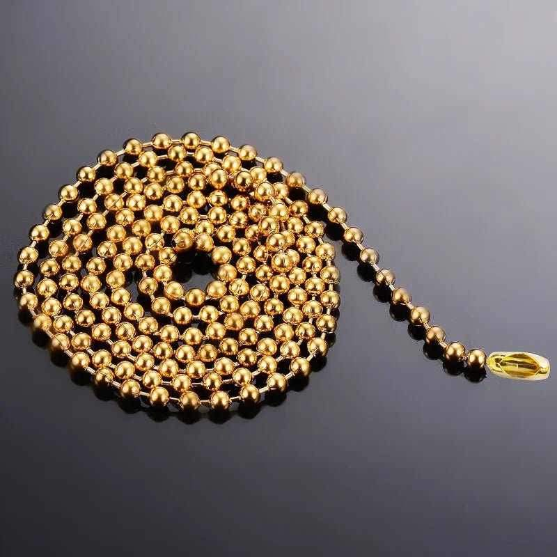 Goudkleurige Bolletjes Halsketting RVS &acirc;&euro;&ldquo; Stalen Tagketting Dames Heren - 1.5mm / 