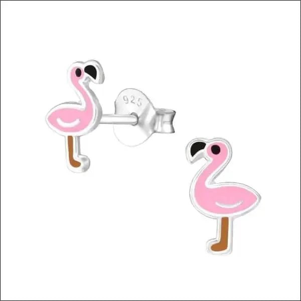 925 Zilveren Flamingo Oorbellen 10mm - Schattige Vogel Oorstekers - Roze-8x6mm - Unisex