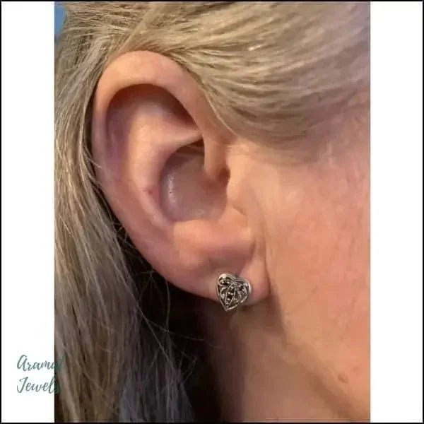 Zilveren Geoxideerde Oorbellen vrouw - Bar-Transparant-8x2mm -