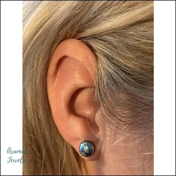 RVS Glitter Oorbellen 8mm Diverse Kleuren - Sprankelende Oorstekers - 8mm / Licht Paars -