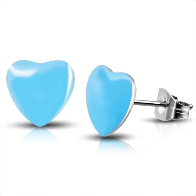 Vrolijke Acryl Oorbellen met Hartje - 8mm / Donker Blauw -