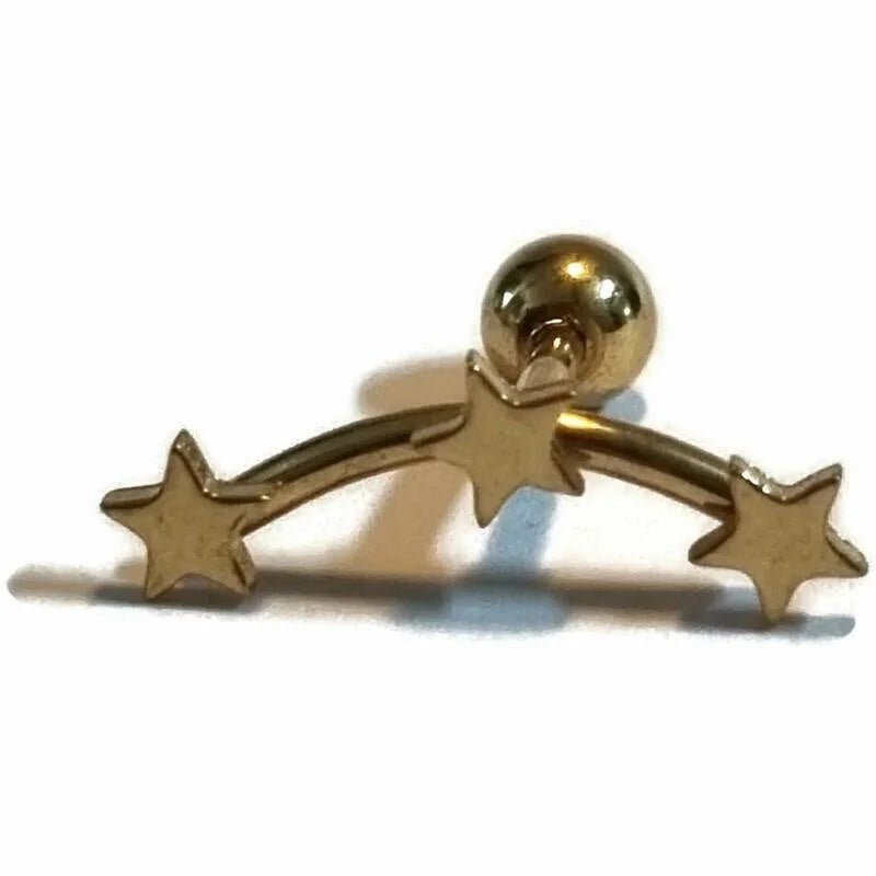 Sterren Helix Piercing - Goudkleur Staal - Unisex