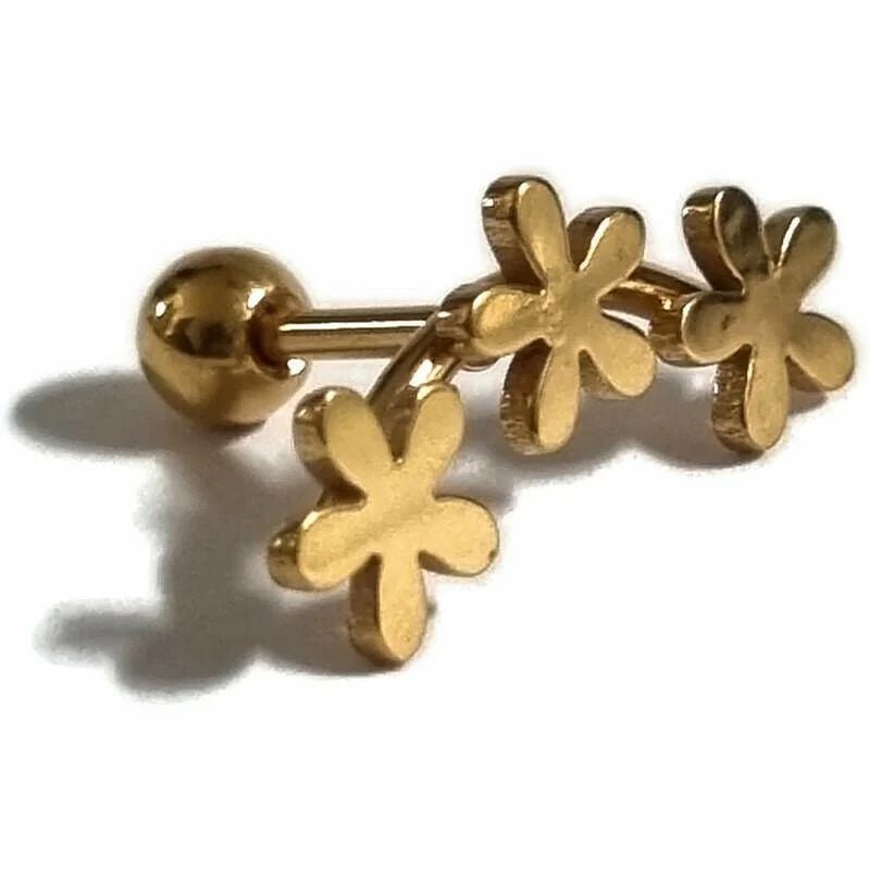 Chirurgisch Stalen Goudkleur Bloem Helixpiercing - Unisex
