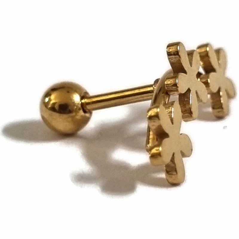 Chirurgisch Stalen Goudkleur Bloem Helixpiercing - Unisex
