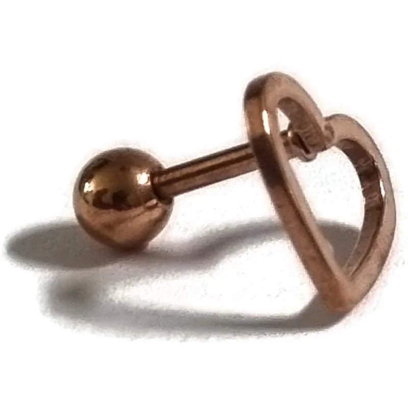 Ros&Atilde;&copy; Helixpiercing met Hartje rose goudkleur - Unisex
