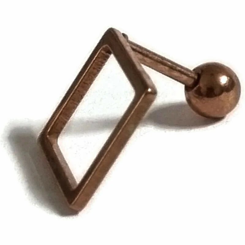 Vierkante Helix Piercing rose goudkleur - Unisex