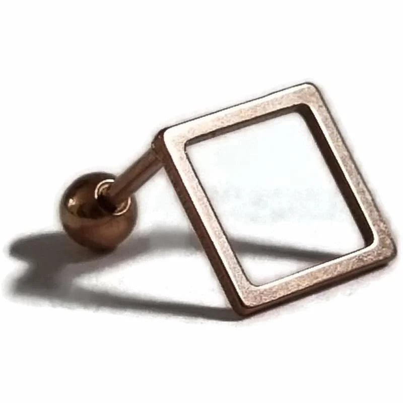 Vierkante Helix Piercing rose goudkleur - Unisex