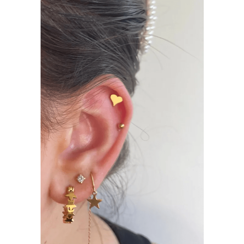 Helixpiercing Hartje Goudkleur - Unisex