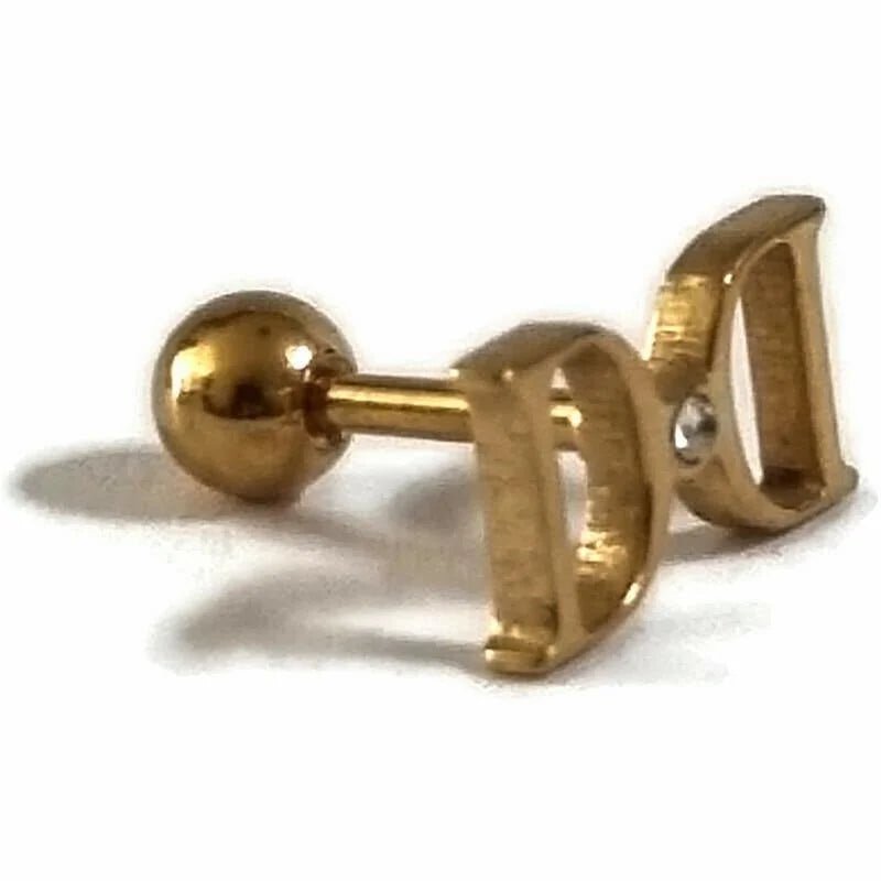 Fantasie Goudkleurige Helixpiercing met Steentje - Unisex