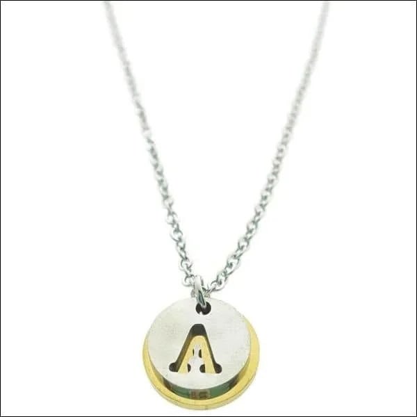 Stalen Initiaal Ketting met Ronde Letter Hanger &acirc;&euro;&ldquo; Gepersonaliseerde Ketting - F -