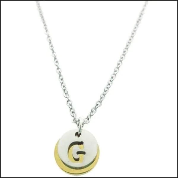 Stalen Initiaal Ketting met Ronde Letter Hanger &acirc;&euro;&ldquo; Gepersonaliseerde Ketting - U -