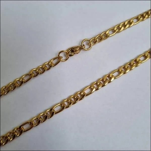 Goudkleurige Figaro Ketting Staal &acirc;&euro;&ldquo; Klassieke Schakelketting RVS Unisex - Unisex