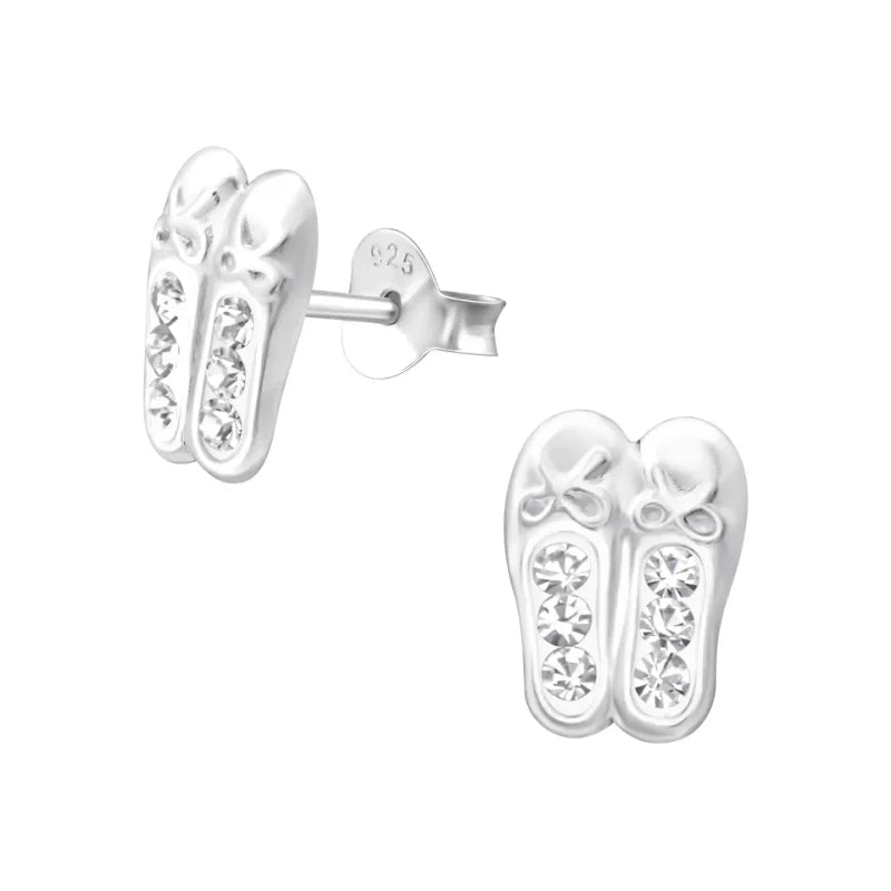 Zilveren Ballerina schoen Oorbellen - Zalm -