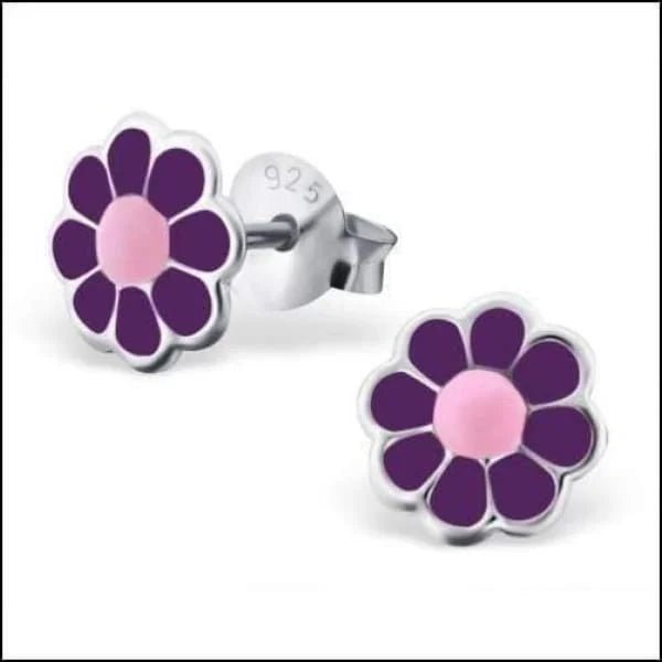 925 Zilveren Bloem Oorbellen met Emaille Diverse Kleuren - Bloemetjes - Geel/Roze-8mm -