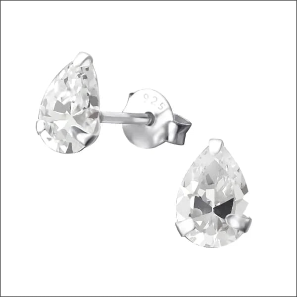 Zilveren Zirkonia Druppel Oorbellen - 5x3mm / Roze -