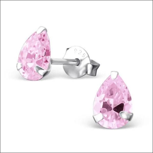 Zilveren Zirkonia Druppel Oorbellen - 6x4mm / Geel -