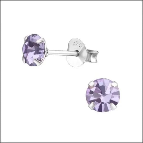 925 Zilveren Kristal Oorbellen  - Sprankelende Zirkonia Studs - 5mm / Champagne -