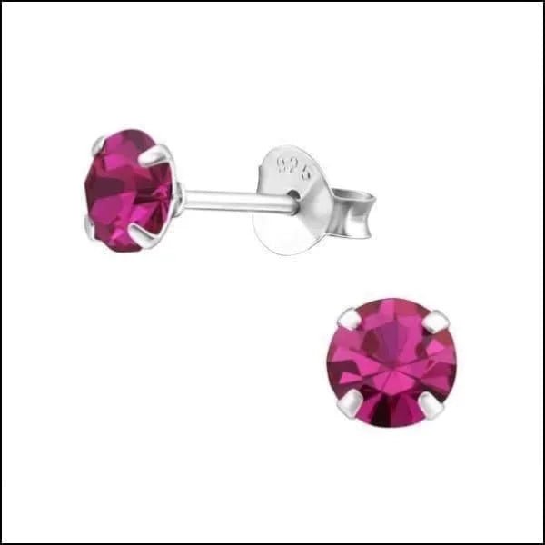 925 Zilveren Kristal Oorbellen  - Sprankelende Zirkonia Studs - 5mm / Champagne -