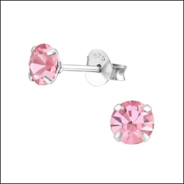 925 Zilveren Kristal Oorbellen  - Sprankelende Zirkonia Studs - 4mm / Opaal Wit -