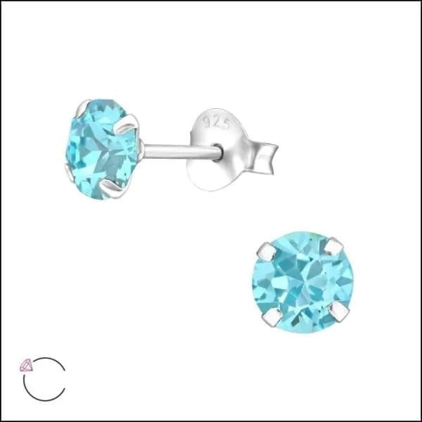 925 Zilveren Kristal Oorbellen  - Sprankelende Zirkonia Studs - 4mm / Opaal Wit -