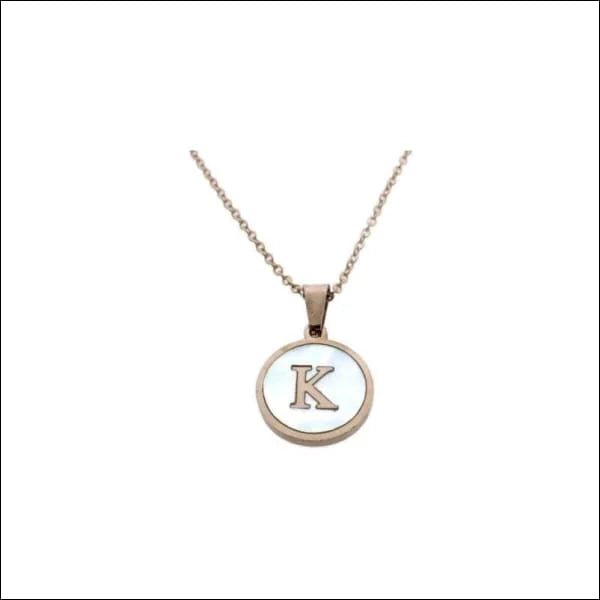Letterketting Witte Schelp Paarlemoer &acirc;&euro;&ldquo; Ros&Atilde;&copy;kleurig Staal 45cm 16mm 