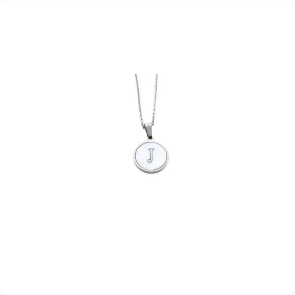 Initiaal Halsketting Zilverkleurig Schelp &acirc;&euro;&ldquo; 45cm Chirurgisch Staal 16mm - Y - Dam