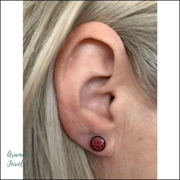 Stijlvolle Luipaard Oorbellen - 7mm / Licht Roze/Zwart-7mm -