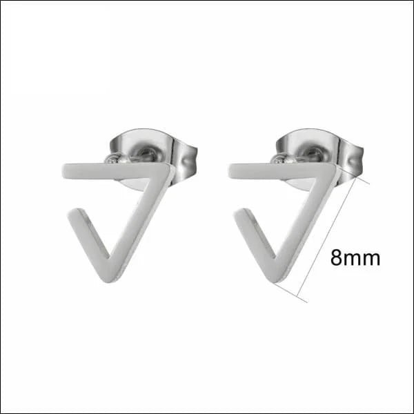 RVS Open Driehoek Oorbellen Diverse Kleuren 10mm - Geometrische Oorstekers - Goudkleurig-6mm -