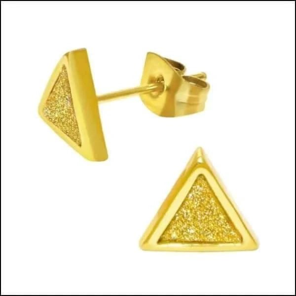 RVS Open Driehoek Oorbellen Diverse Kleuren 10mm - Geometrische Oorstekers - Zilverkleurig-8mm -