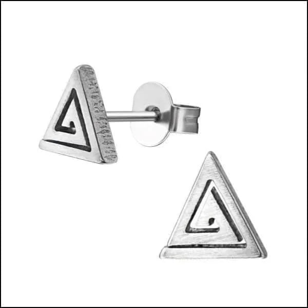 RVS Open Driehoek Oorbellen Diverse Kleuren 10mm - Geometrische Oorstekers - spiraal-Zilverkleurig-7