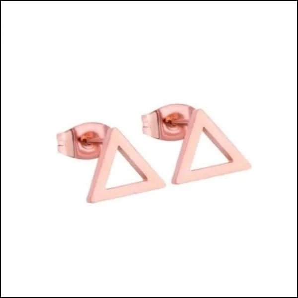 RVS Open Driehoek Oorbellen Diverse Kleuren 10mm - Geometrische Oorstekers - Ros&Atilde;&copy;kleuri