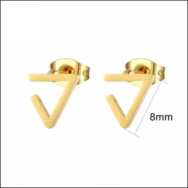 RVS Open Driehoek Oorbellen Diverse Kleuren 10mm - Geometrische Oorstekers - Goudkleurig-10mm -