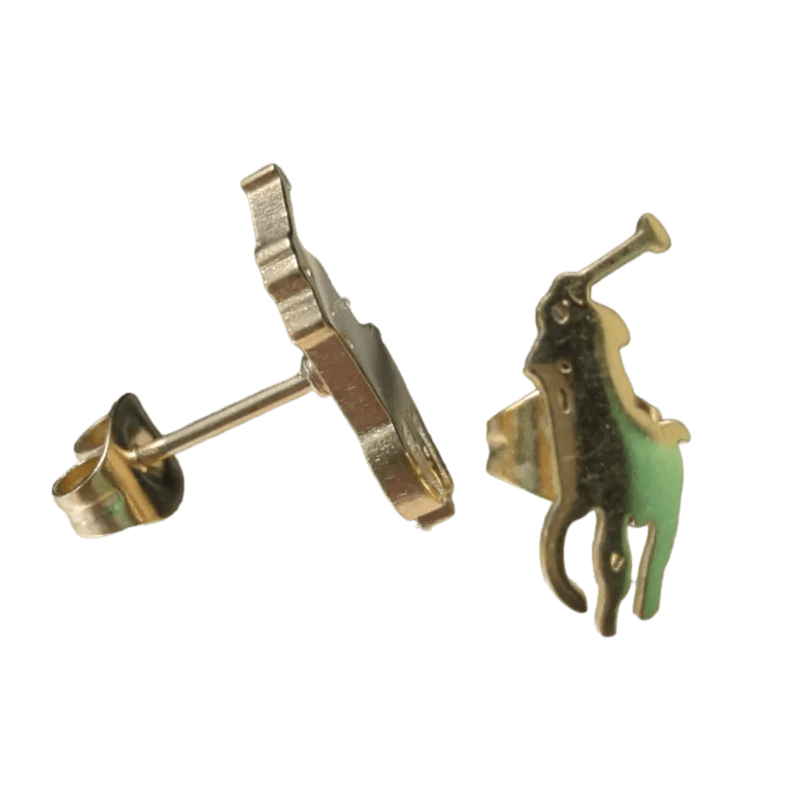 RVS Dieren Oorbellen Diverse Motieven - Dierenliefhebber Oorstekers - Polo Paard -14x6mm -