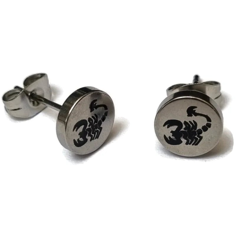RVS Dieren Oorbellen Diverse Motieven - Dierenliefhebber Oorstekers - Schorpioen/Zilver-8mm - Unisex