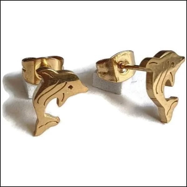 RVS Dieren Oorbellen Diverse Motieven - Dierenliefhebber Oorstekers - Schorpioen/Goudkleur-10mm -
