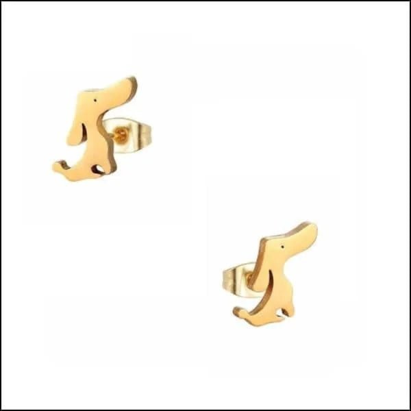 RVS Dieren Oorbellen Diverse Motieven - Dierenliefhebber Oorstekers - Hondje/Goudkleur-9mm -