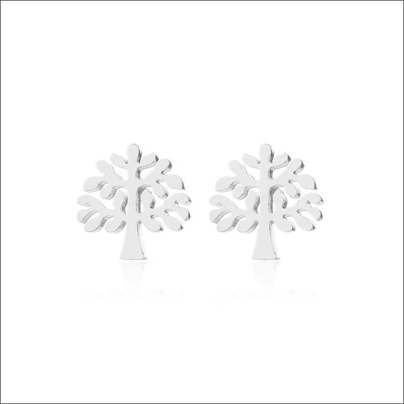 RVS Levensboom Oorbellen Diverse Kleuren 10mm - Tree of Life Studs - Ros&Atilde;&copy;kleur-10mm -