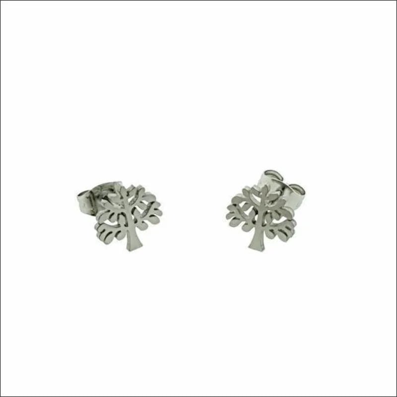 RVS Levensboom Oorbellen Diverse Kleuren 10mm - Tree of Life Studs - Goud kleur-9mm - Heren