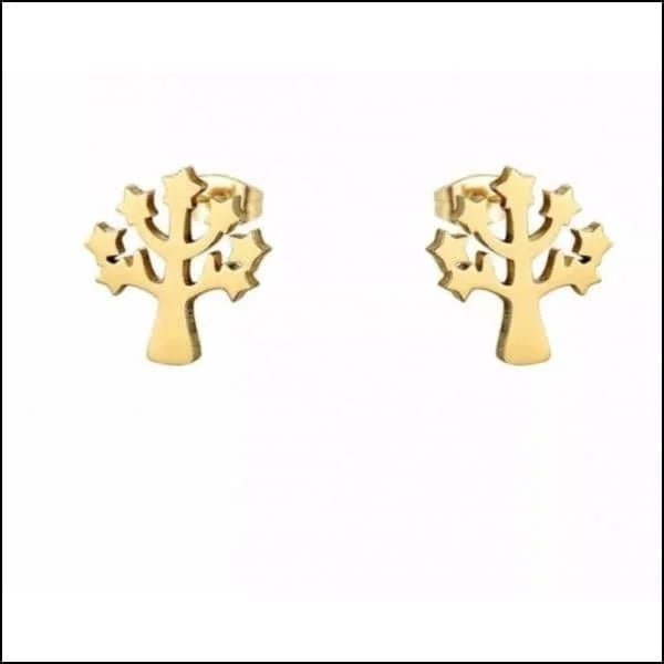 RVS Levensboom Oorbellen Diverse Kleuren 10mm - Tree of Life Studs - Multi kleur-9mm -