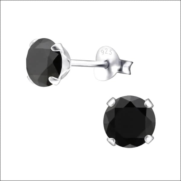 Zilveren Zirkonia Oorbellen - Aramat Jewels&Acirc;&reg; - Zwart -