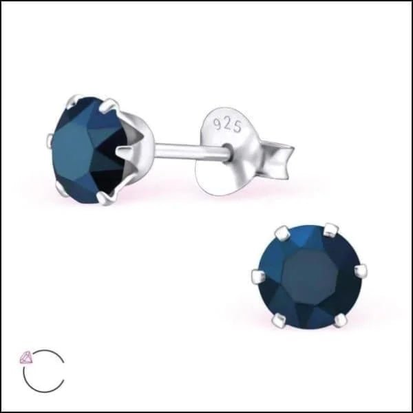 925 Zilveren Kristallen Oorbellen Rond 4-8mm - Sprankelende Studs - 5mm / Bruin -
