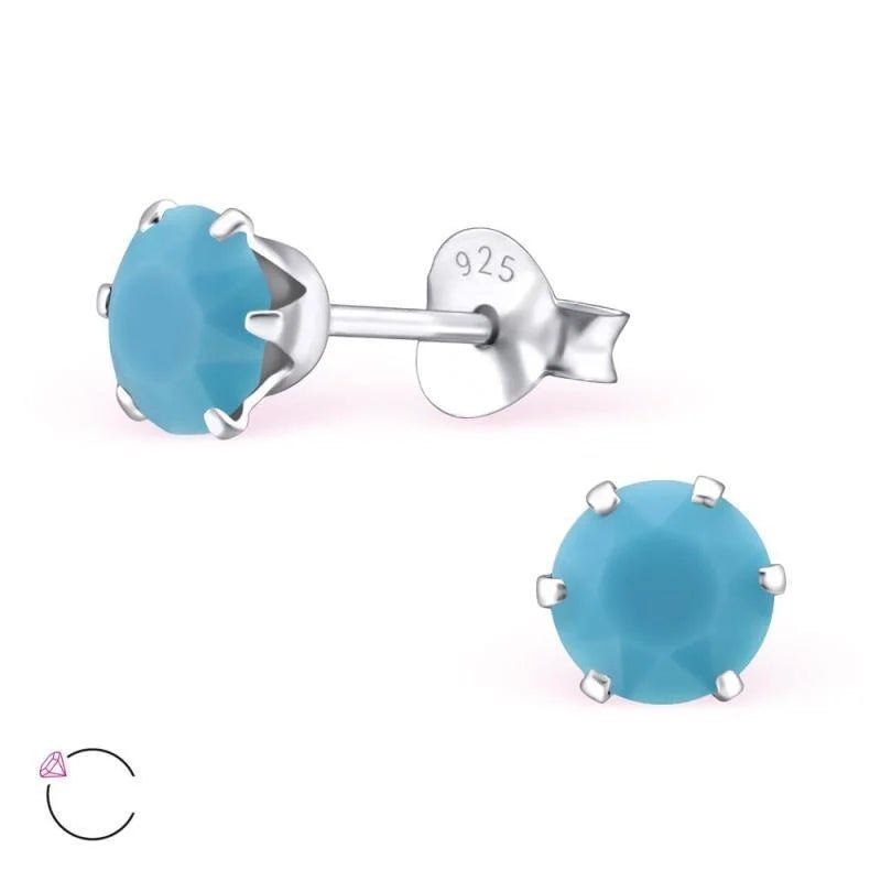 925 Zilveren Kristallen Oorbellen Rond 4-8mm - Sprankelende Studs - 5mm / Transparant -